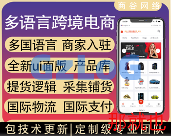 b2b2c跨境电商外贸商城系统中英繁多语言多商户货贷商城统产品库一键选品一键铺货商城源码